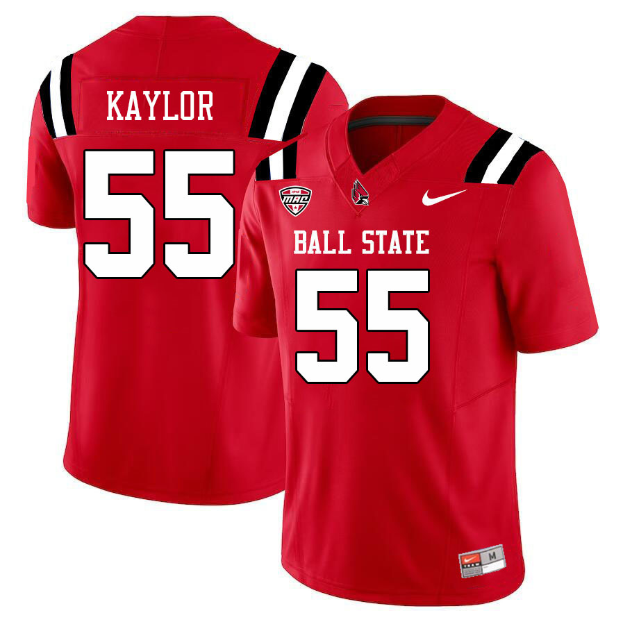 Ball State Cardinals #55 Damon Kaylor College Football Jerseys Stitched-Cardinal
